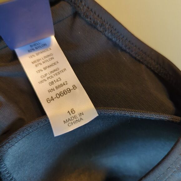 Swimsuits for All Tankini Top Womens 16 Black Padded Underwire Beach Summer - Picture 5 of 7